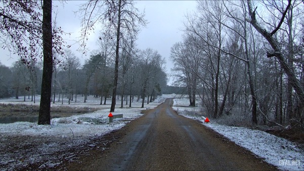 Stallion Lake Private Road In Snow